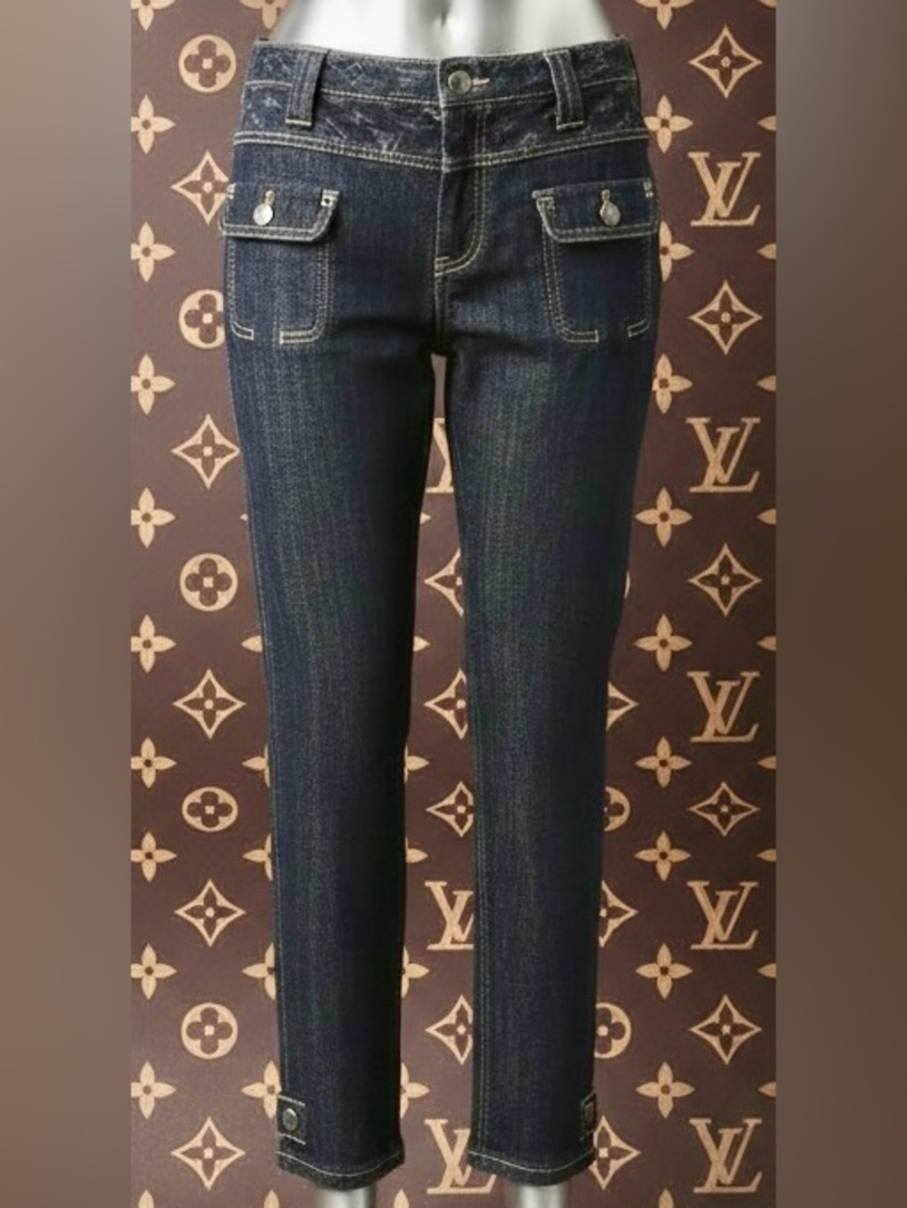 Louis Vuitton Vintage Monogram Denim Bush Cargo Jeans 2006 under Marc Jacobs 2-4